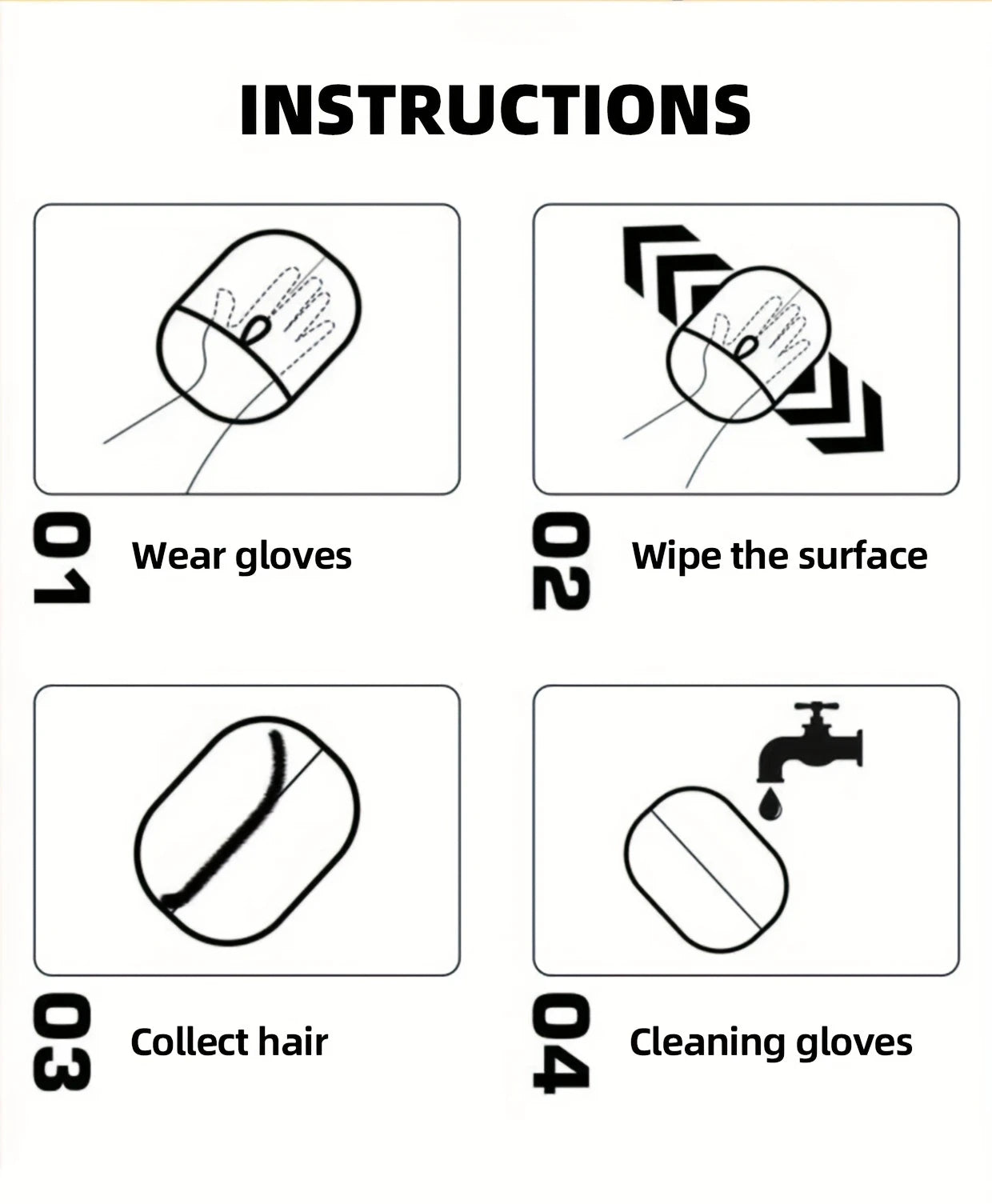Pet static hair removal gloves