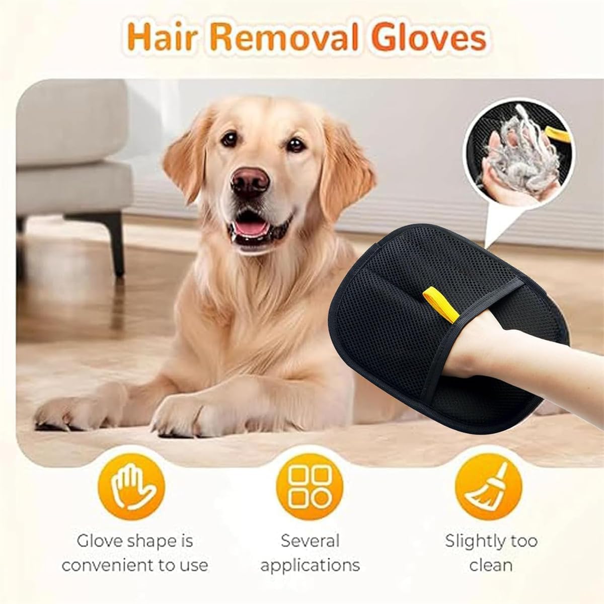 Pet static hair removal gloves