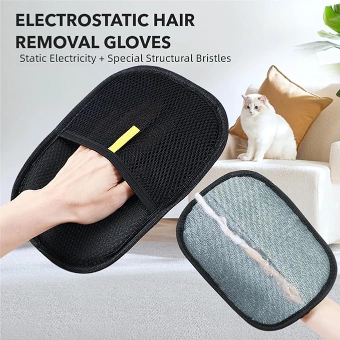 Pet static hair removal gloves