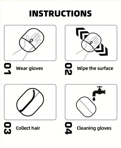 Pet static hair removal gloves