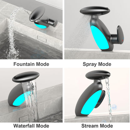 Bathroom Vanity Faucet with Pull Out Sprayer, Hot & Cold Water